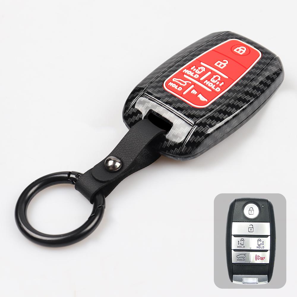 Для Kia Sedona Grand Carnival 2015 2016 2017 2018 Stonic Forte Niro Soul Sorento ABS карбоновый чехол для автомобильного ключа