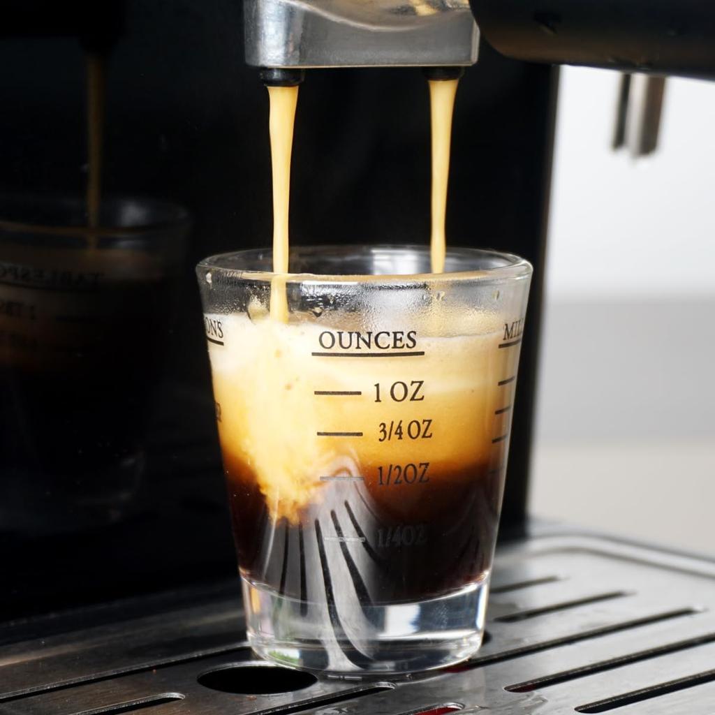 Measuring Cup, Espresso Shot Glass, 30ml Shot Glass Set, Graduated Glass, Sake Glass, Wine Glass, Measuring Glass (Black, Red)