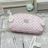 Cute Polka Dot Pencil Case With 3D Plush Wings And Large Capacity For School Students Daily Stationery Storage For Teen Girls