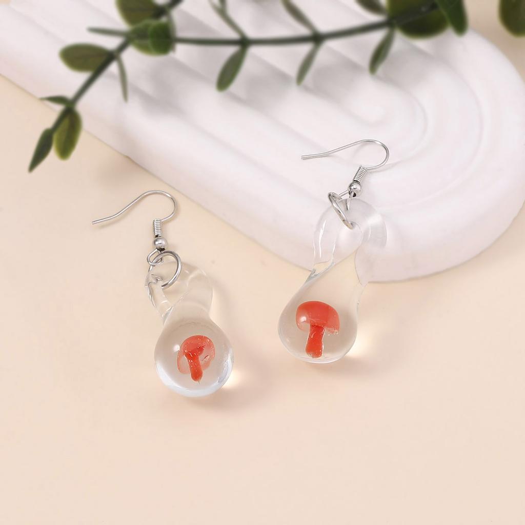 Нишевые креативные нерегулярные геометрические прозрачные серьги-грибочки, витые забавные полые, для личности, женские, с крючком для ушей, оптом