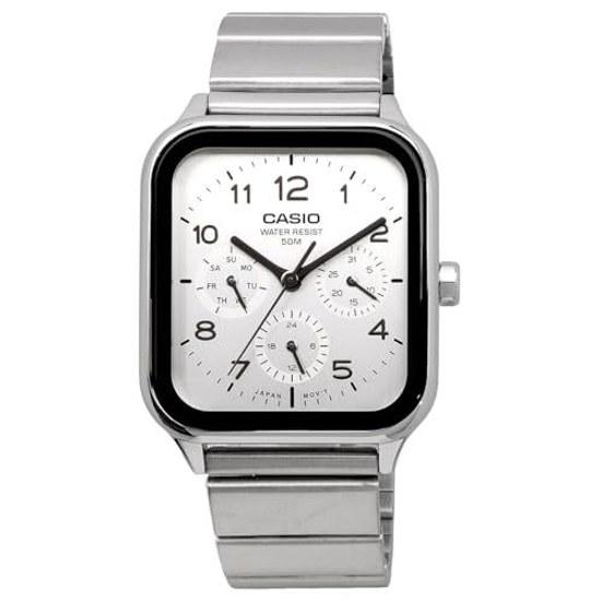 CASIO Стандартные Круглые Прямоугольные 24-часовая индикация Многофункциональные Аналоговые Мужские Часы MTP-M306D-7AV Серебристые Зарубежная Модель