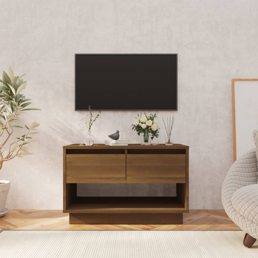 Vidaxl Szafka Pod Tv, Brązowy Dąb 70X41X44 Cm Materiał Drewnopochodny