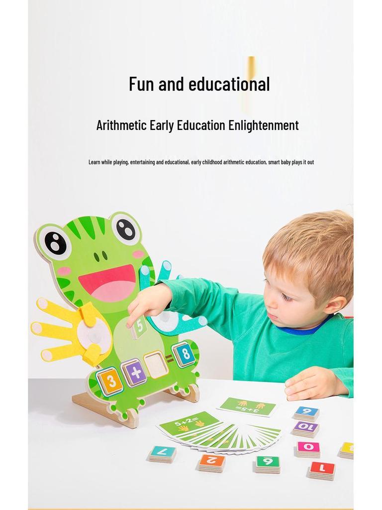 CPC CE Children's Finger Counting Puzzle - Early Education Wooden Mathematics Toy for Kindergarten (Addition & Subtraction)