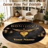 Round Rug Custom NameBon Jovi Pattern Non Slip Carpet Home Floor Decor