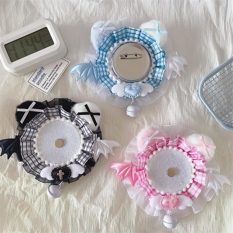 Diy Handcrafted Lace Anime Badge Holder Badge Base Itabag Pins Photo Display Bracket Ribbon Decoration For Ita Bag Ornament