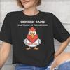 Printed Chicken Game Dont Look At The Chicken T Shirt For Unisex Pure Cotton Tshirts Short Sleeve Clothing