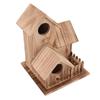Деревянный домик для птиц с крышами, загородный домик для гнездования маленьких птиц, кормушка для дома, для внутреннего дворика на открытом воздухе