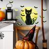 Halloween Luminous Bats Black Cats Bedroom Living Room Home Background, Atmosphere Decorative Wall Stickers