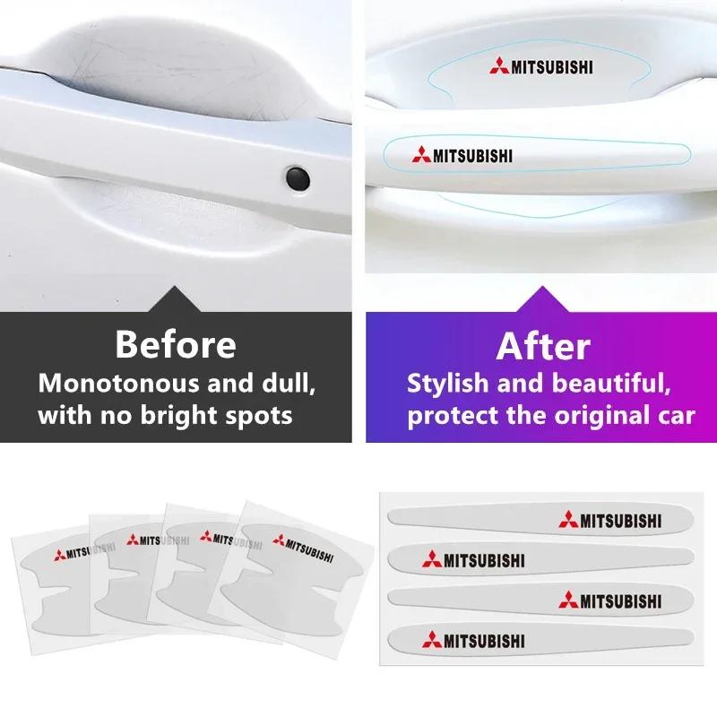 Car Door Handle Protective Door Bowl Anti Scratch Sticker for Mitsubishi Lancer L200 Pajero Sport Xpander Mirage Eclipse Decal