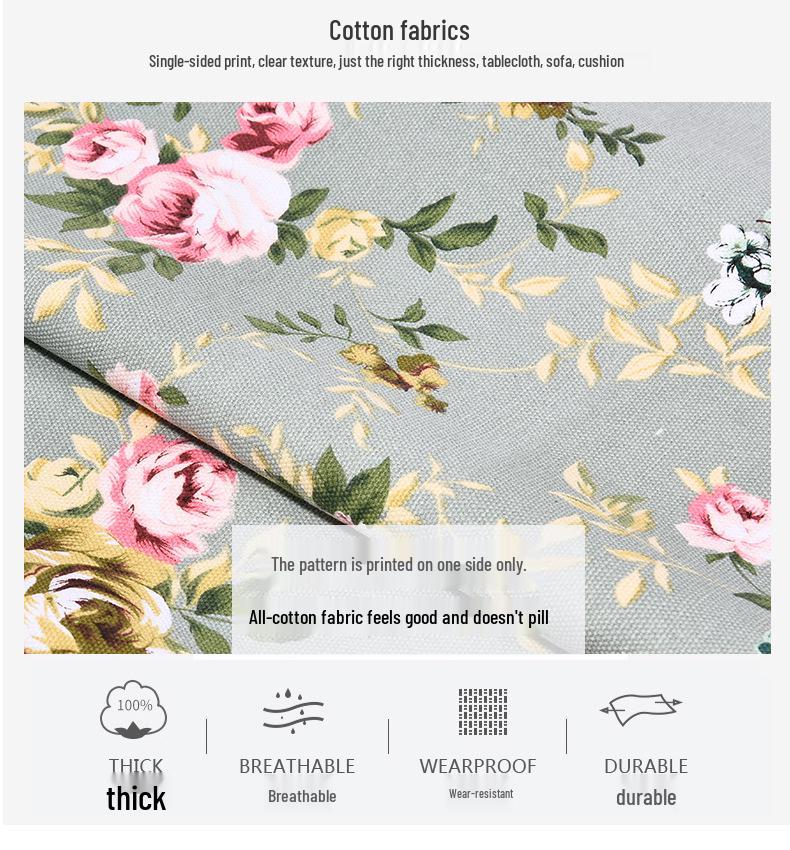 Холщовая хлопковая ткань с цветочным рисунком для дивана, скатерти, полосатых штор, подушек и остатков на распродаже