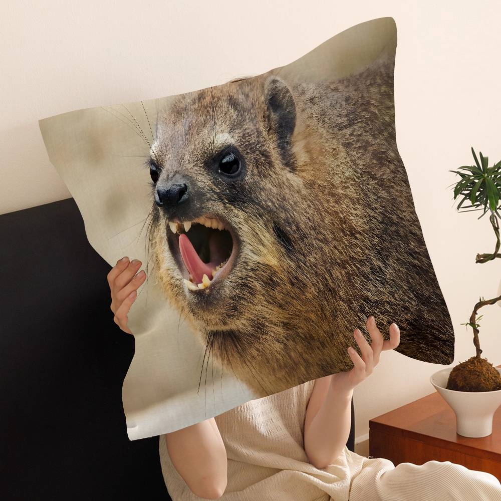 Rock Hyrax Animal Cushion Cover Pillow Cover Decor Pillowcase Printed Cushion Case for Couch