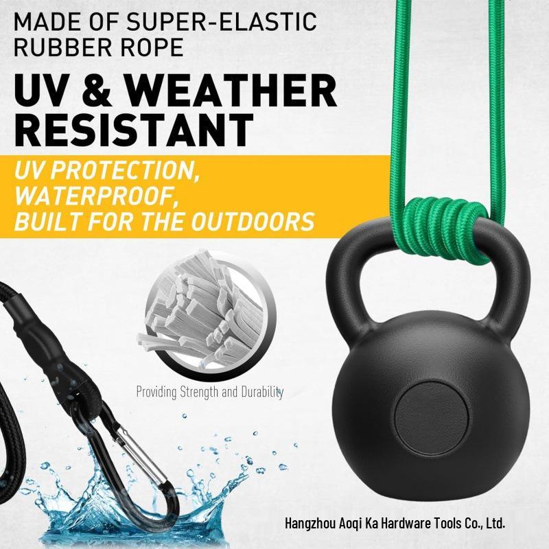 Набор из 28 предметов: карабины, эластичные шнуры с сумкой - высокопрочные безопасные стяжки