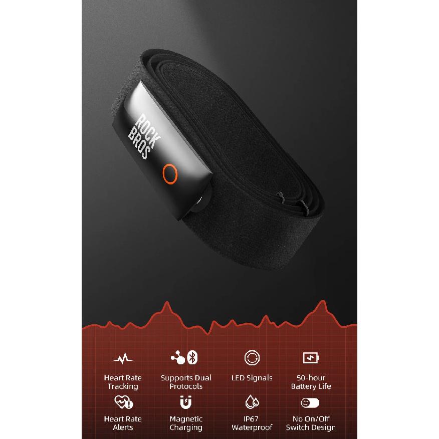 ROCKBROS H828 Heart Rate Sensor Bluetooth 4.0 ANT+ Upgrade 50H Battery Life Waterproof For Garmin Wahoo GPSPORT Bike Computer