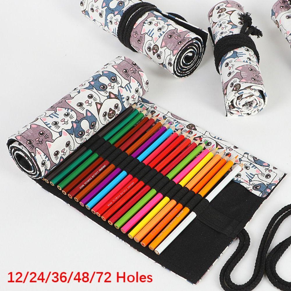 Милый кот Печать Ручка Штора Кисти Для Макияжа Хранение Ручки Футляр Модная Ручка Сумка Школа Офис