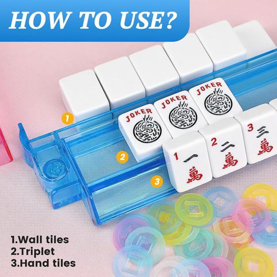 4 шт. Подставка для маджонга с пушером Сверхпрочная Портативная Многофункциональная Подставка для плиток Американского маджонга Толкатель Линейка для пуша Аксессуары для маджонга
