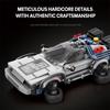 1:24 Classic Movie Racing Car Building Blocks Moc Model Sport Cars Toys Back Future Bricks Vehicle Festival Gifts For Boys Kids