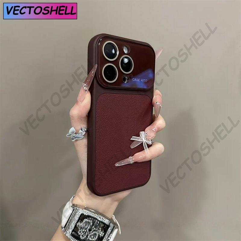 Роскошный матовый чехол для телефона из кожи с тиснением под личи для iPhone 11 12 13 14 15 16 17 Pro Max Plus Air Bumper Задние чехлы Обложка