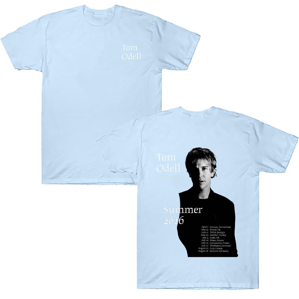 Tom Odell Tour 2026 T Shirts 100%Cotton Short Sleeve Male Tshirt O-neck Print T Shirt His Band Present The Wonderful Life Tee Unisex funny shirts
