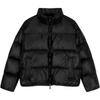 Jeans Short Puffer Jacket Loose Fit Two-Way Zipper Cotton Coat Unisex Jackets Black J400468-BEH