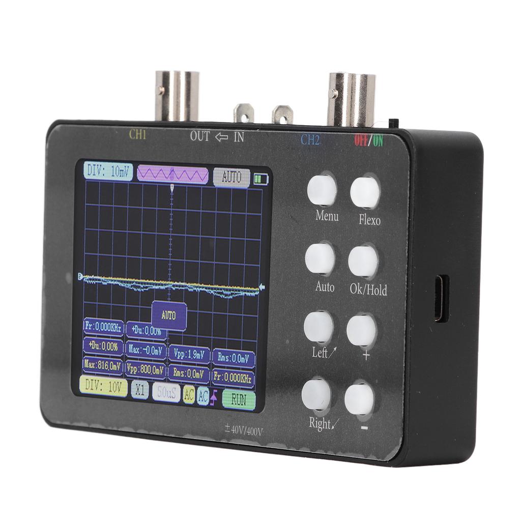 Цифровой осциллограф, 2-канальный портативный генератор сигналов, полоса пропускания 2 МГц, частота дискретизации 50 млн, ЖК-дисплей 3,2 дюйма