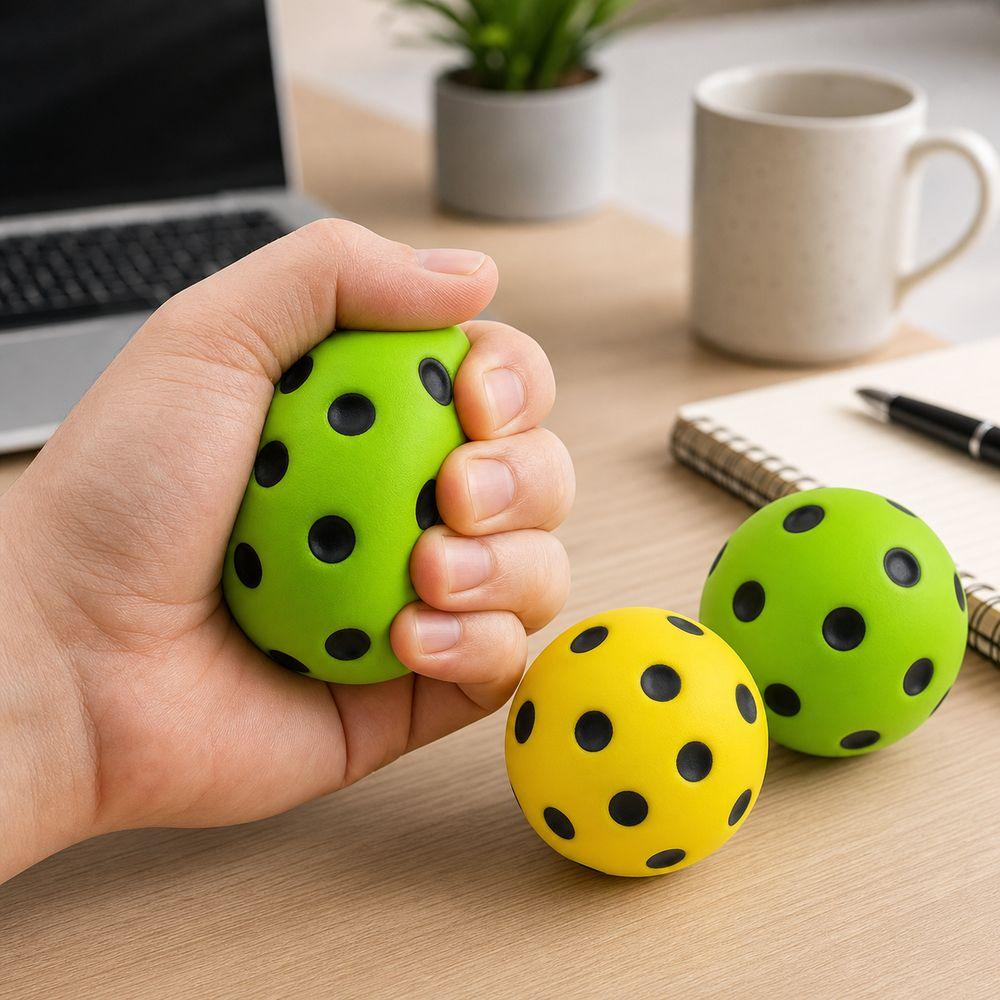 High Bounce Anti-stress Squeeze Pickleball Balls PU Foam Quiets Bounce Ball Fidget Toy