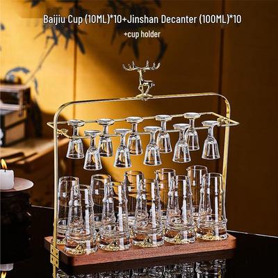 Набор рюмок для шнапса Handun Gold Leaf Baijiu с держателем в виде оленя