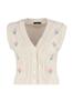 Women's Elegance Style Sweater Stone Flower Embroidery Detailed Knitwear Vest