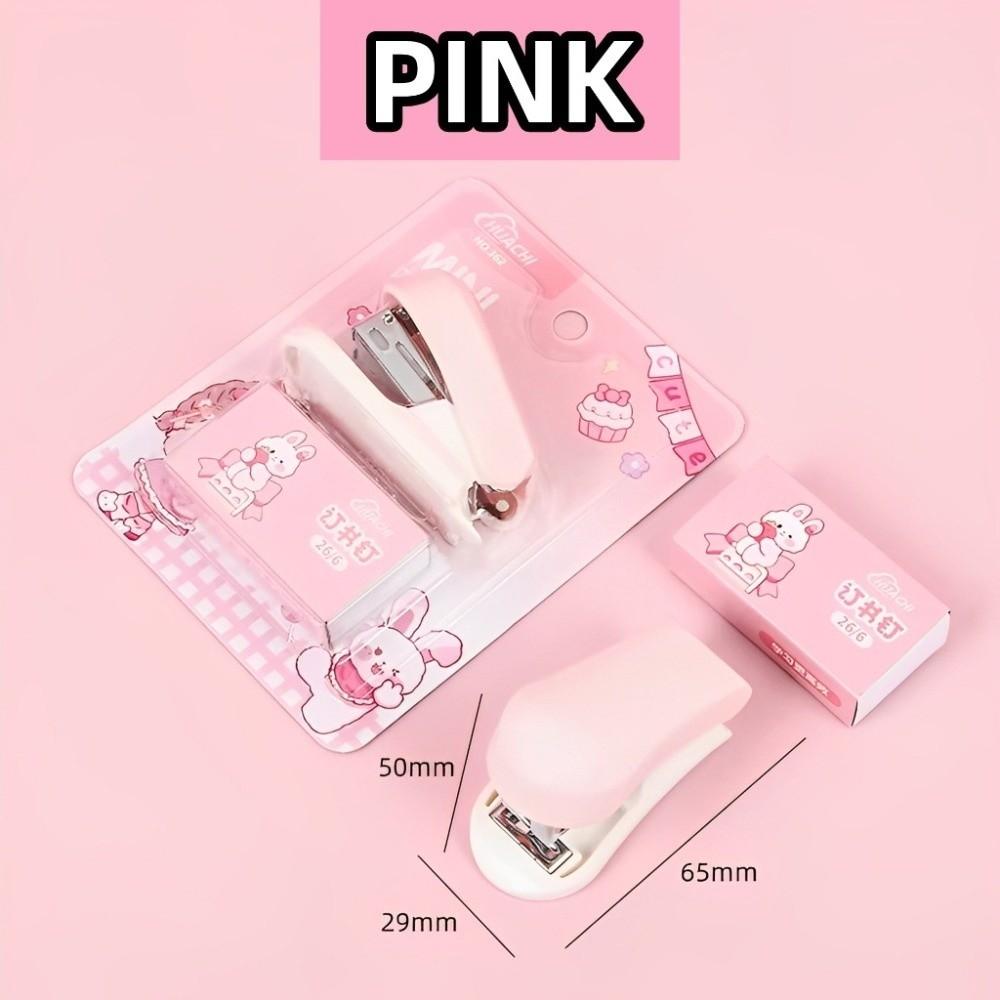 Macaron Color Mini Stapler Cartoon Design Test Paper Stapler Cute Bookbinding Machine School Use