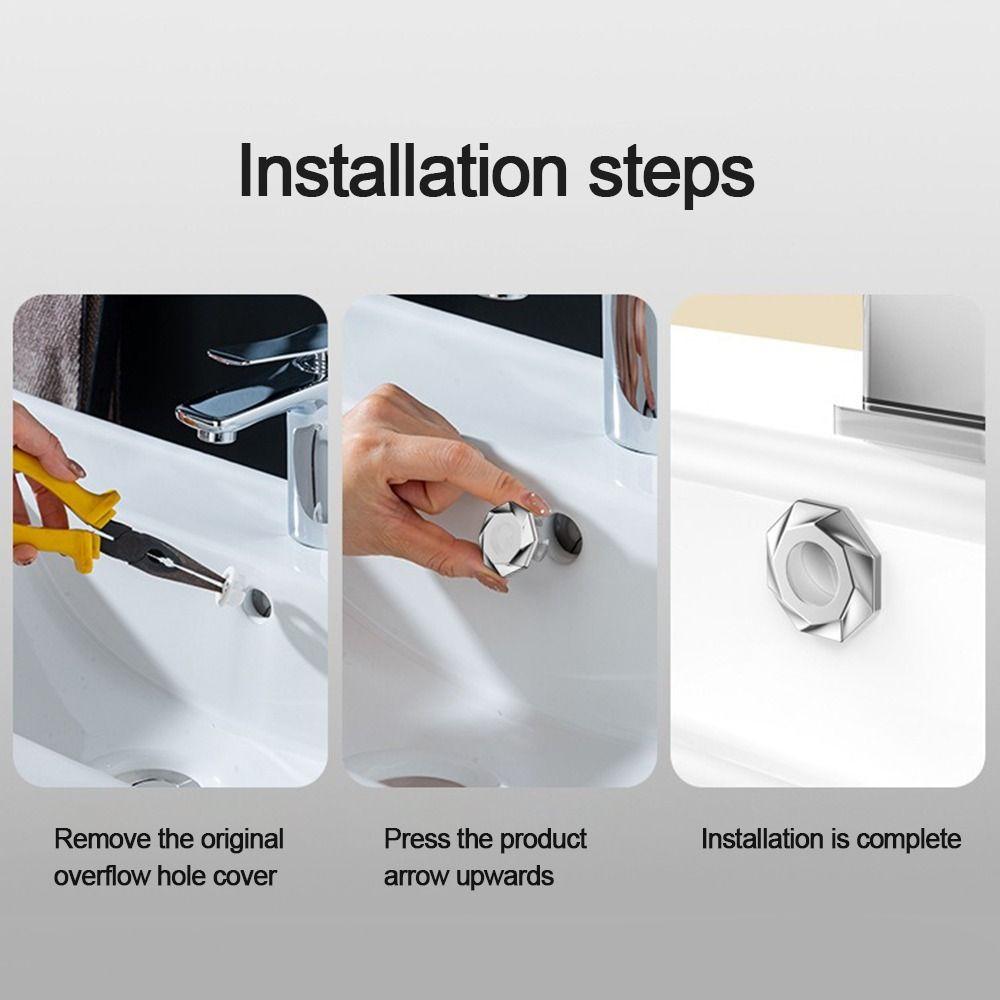 Plastic Sink Overflow Covers Round Trim Ring Cap  Kitchen Bathroom Supplies