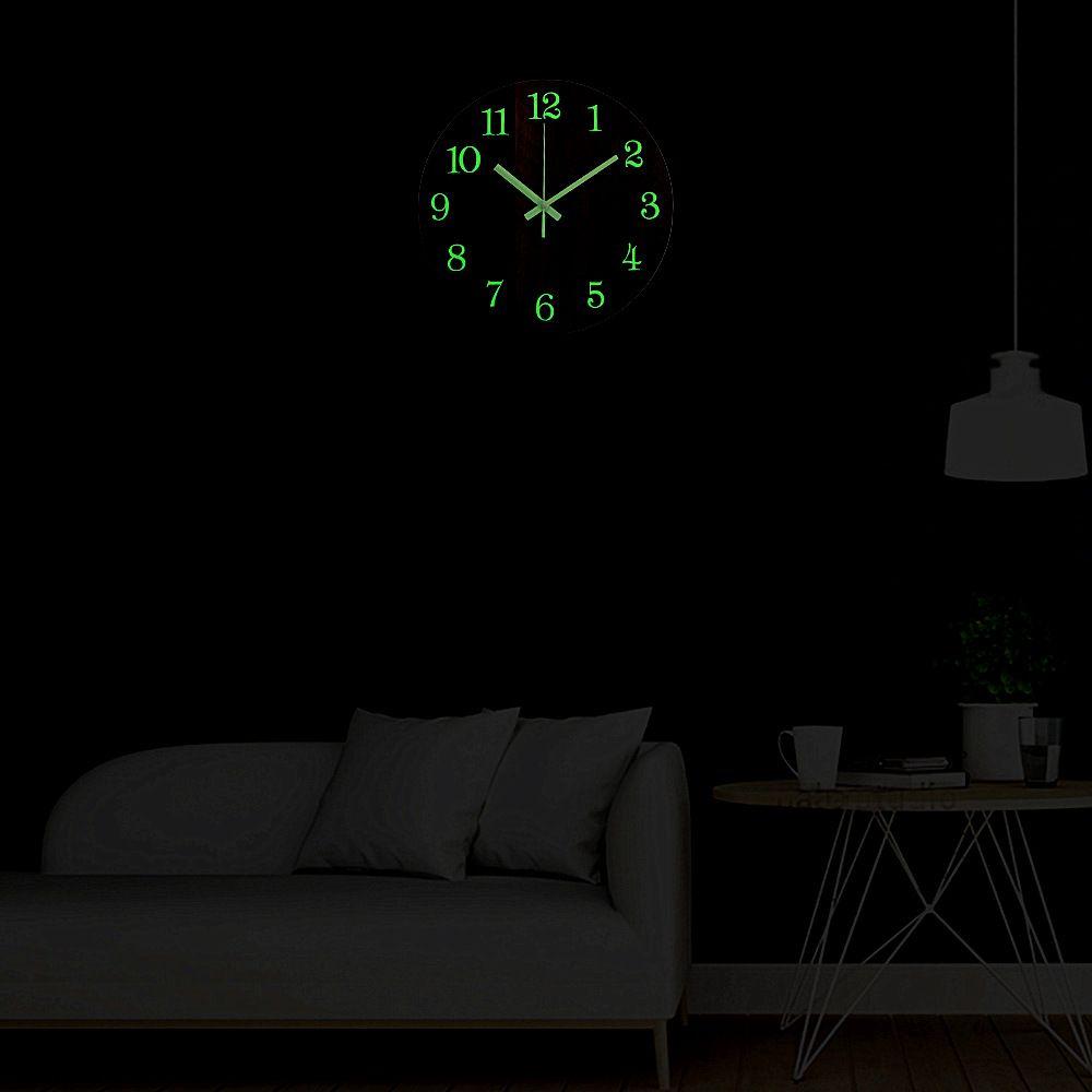 Luminous Wood Wall Clock Wood Rustic Wall Clock Retro Style Retro Wall Clock For Bedroom