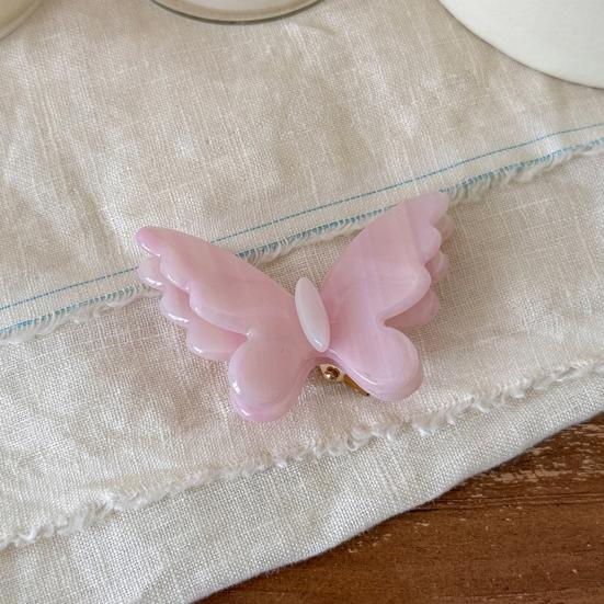 Nostalgie Side Bang Hair Clip, Three-Dimensional Butterfly Decor Hairpin, Acetate Plate Accessories for Secure Bangs And Half-Tied