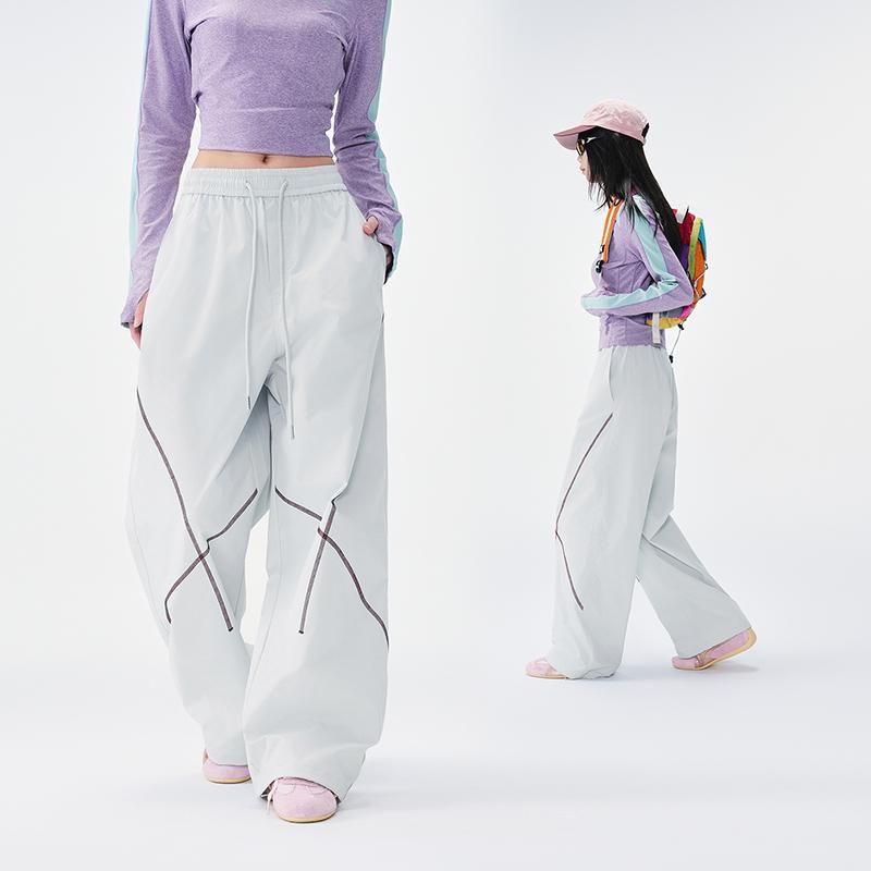 Women's Pants, American Straight Leg Work Pants, Loose Paratrooper Pants, Hong Kong Style Functional Casual Pants