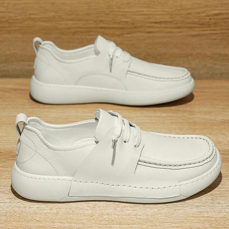 Модные мужские повседневные туфли из натуральной кожи, высококачественные кроссовки для ходьбы, модные мужские оригинальные кроссовки, легкие туфли ручной работы для вождения