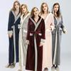Autumn and Winter Fine Line Fashion Hooded Long Sleeve Warm Sexy Pajamas Bathrobe