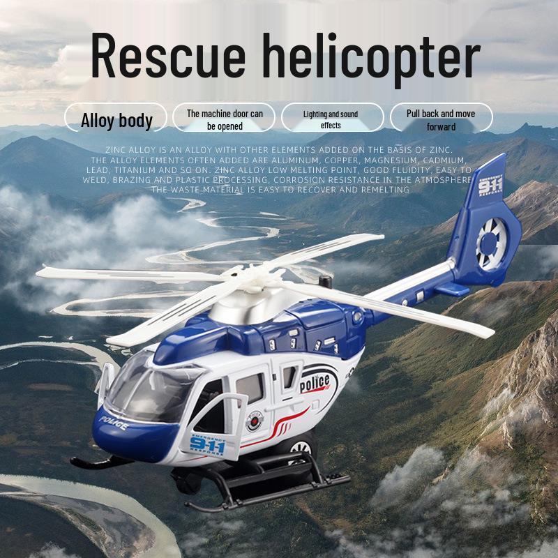 Helicopter Toy Model with Lights, Music, and Spinning Propeller