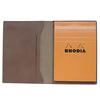 Rhodia Cover No. 13 Horizontal, Genuine Leather (Made in Japan) with One Notepad (Greige Ash)