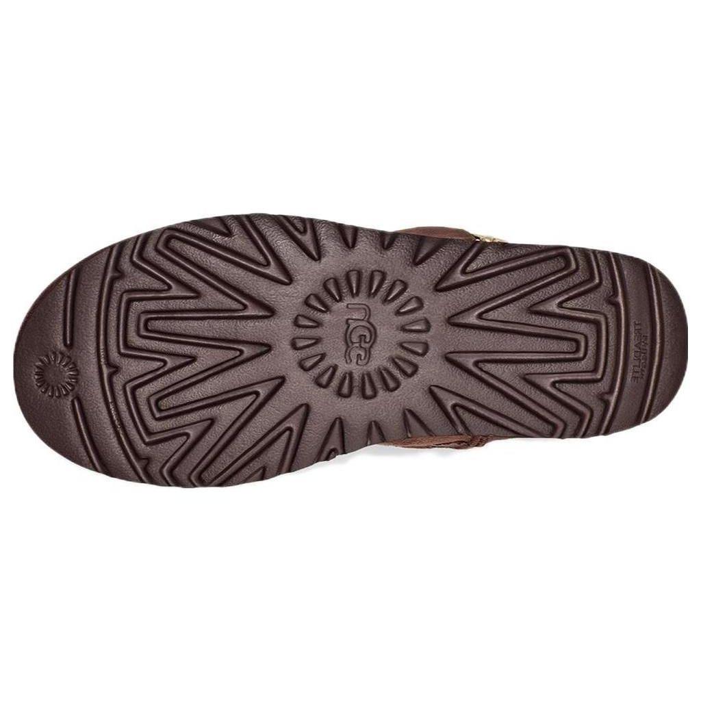 UGG Другие Теплые Нескользящие Однотонные Плоские Зимние Сапоги до Середины Икры на Молнии Женские зимние сапоги Каштановые 1112480-BCDR