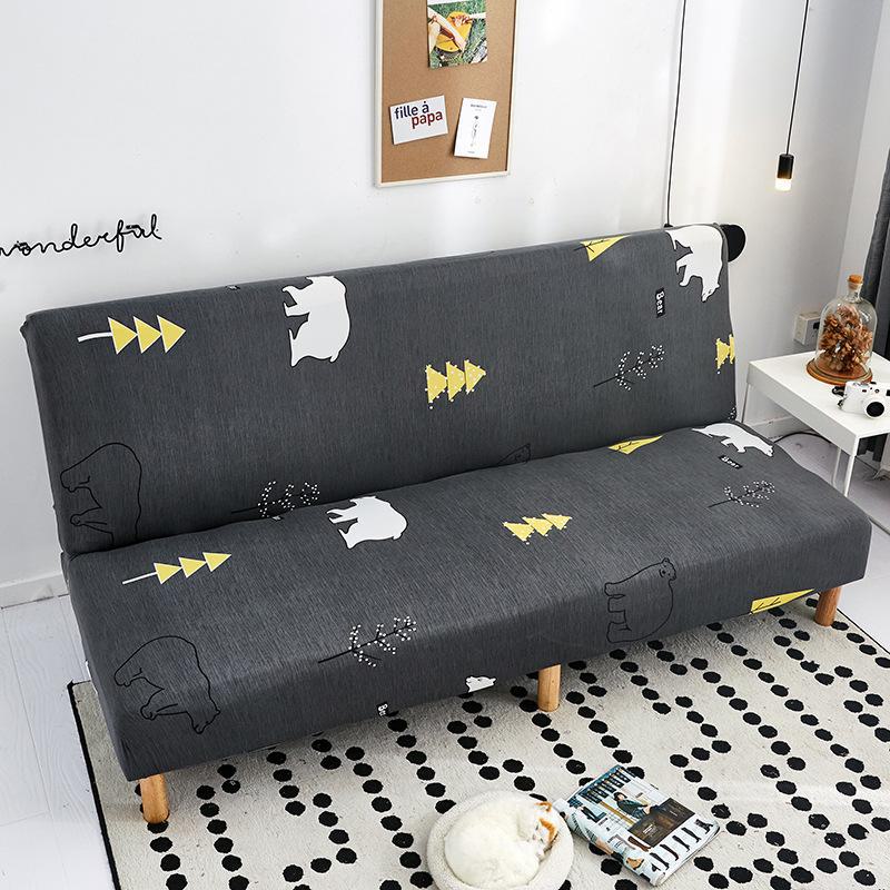 Универсальный чехол для дивана-кровати без подлокотников с принтом - многофункциональный, все включено