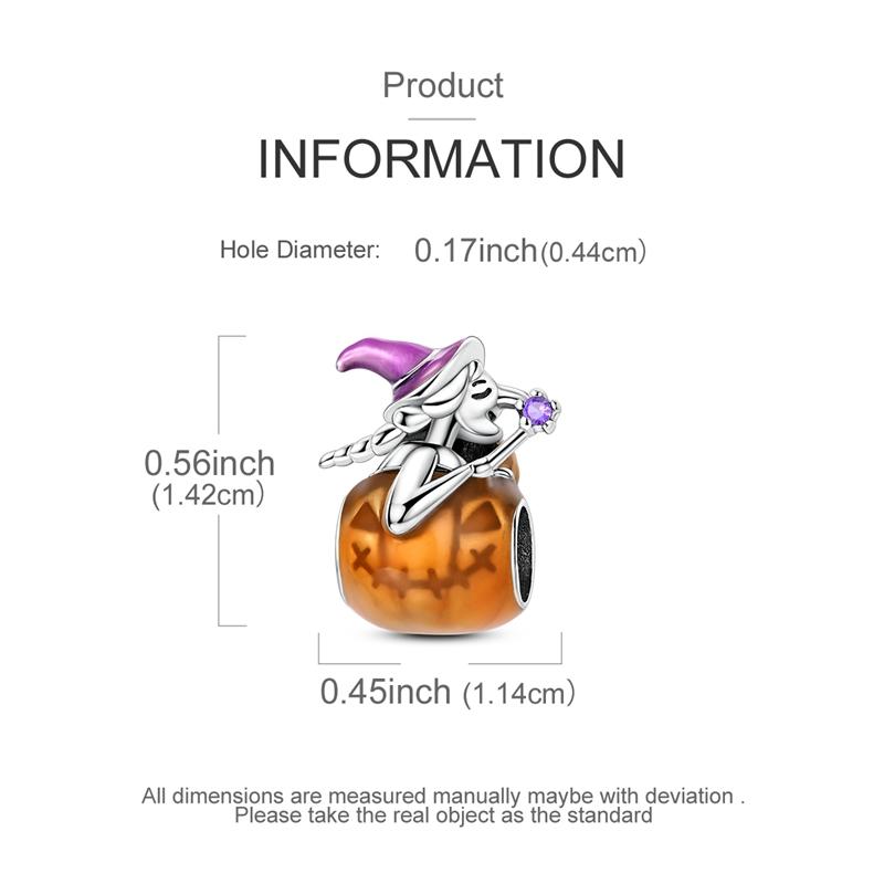 Оригинальные медные подвески-шармы на Хэллоуин: скелет, ведьма, летучая мышь, тыква, череп. Подходят для оригинального браслета-бенгла для женщин.