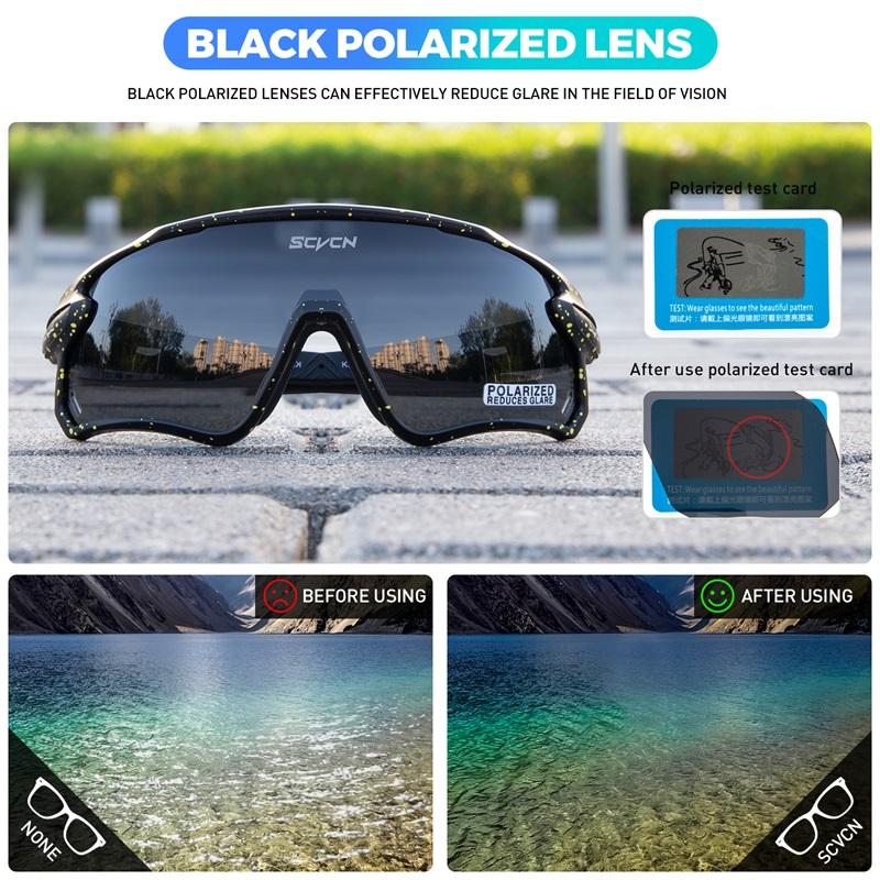 SCVCN Фотохромные Велосипедные Очки MTB Езда Бег Солнцезащитные Очки UV400 Поляризационные Рыболовные Очки Мужские Женские Велосипедные Очки