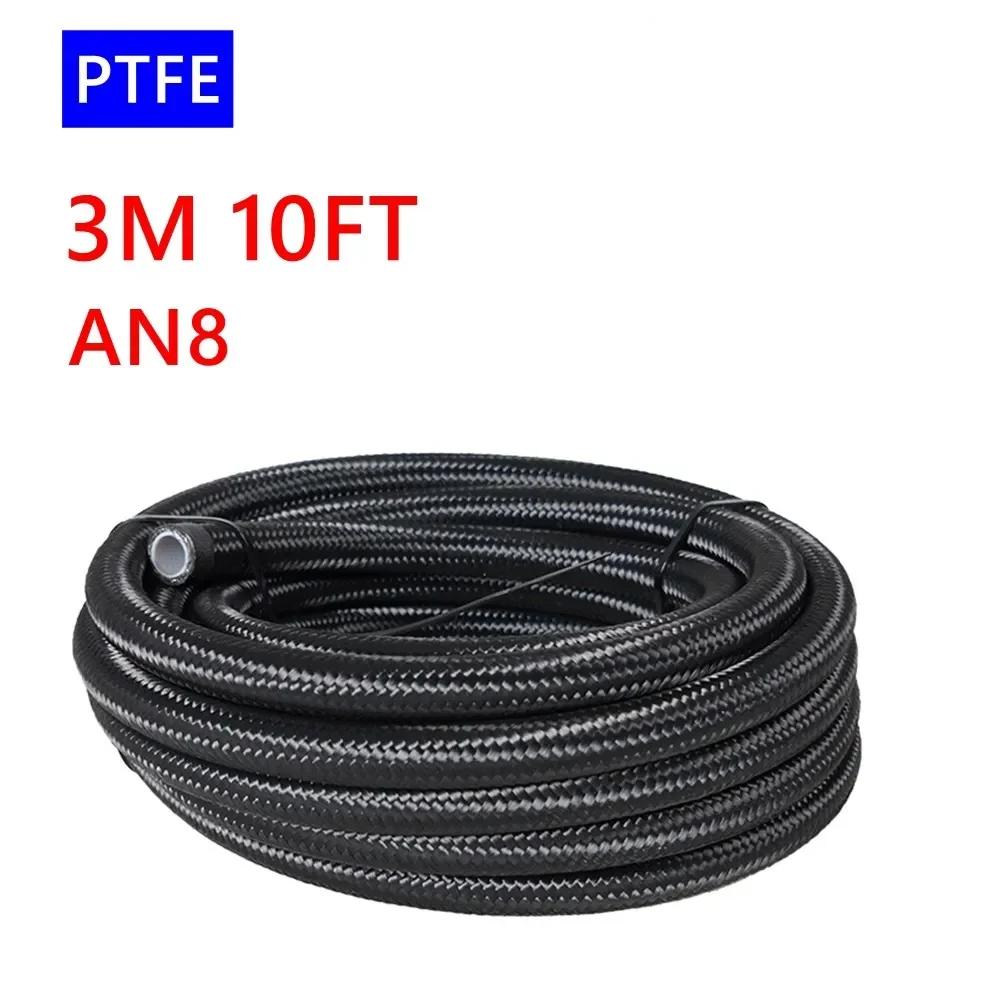 1M 3M 5M PTFE масляный шланг AN4-AN12 нержавеющая сталь универсальный конец топливный шланг плетеный газовый трубопровод турбомасляный охладитель напорная трубка