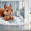 Милый 3D Мультяшный Пингвин Купается с Пузырями Водонепроницаемая Шторка для Душа - Веселый Декор для Ванной