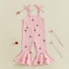 Citgeett Summer Kid Girls Jumpsuit Tie-up Spaghetti Straps Print Romper Party Casual Clothes