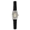 LCREA LC2003-SS Solar Watch for Women, Made In Japan (OVALE/Silver, Genuine Crocodile Leather Strap/LC2003-SSCBK)