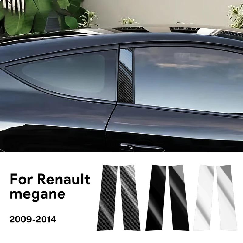 Наклейки на стойки кузова для Renault Megane Hatchback 2009 2010 2011 2012 2013 2014 2015. Стойки оконных проемов автомобиля с рисунком под карбон.