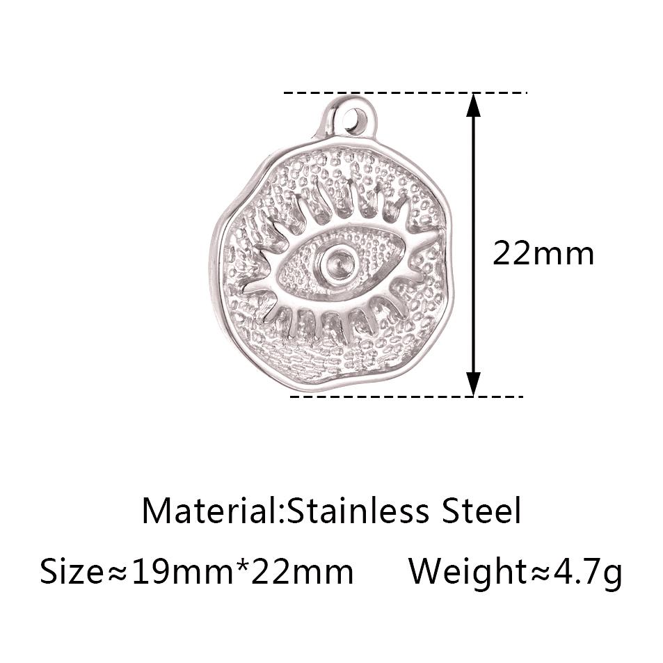 3pcs Stainless Steel Gold Color Plated Rhinestone Evil Blue Eye Charms Necklace Bracelet Earring DIY Jewelry Making Accessories