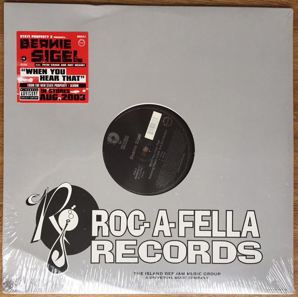 12-дюймовая пластинка BEANIE SIGEL When You Hear That B000097811 RocAFella Rec 2003 US Rap HipHopRB Б/у
