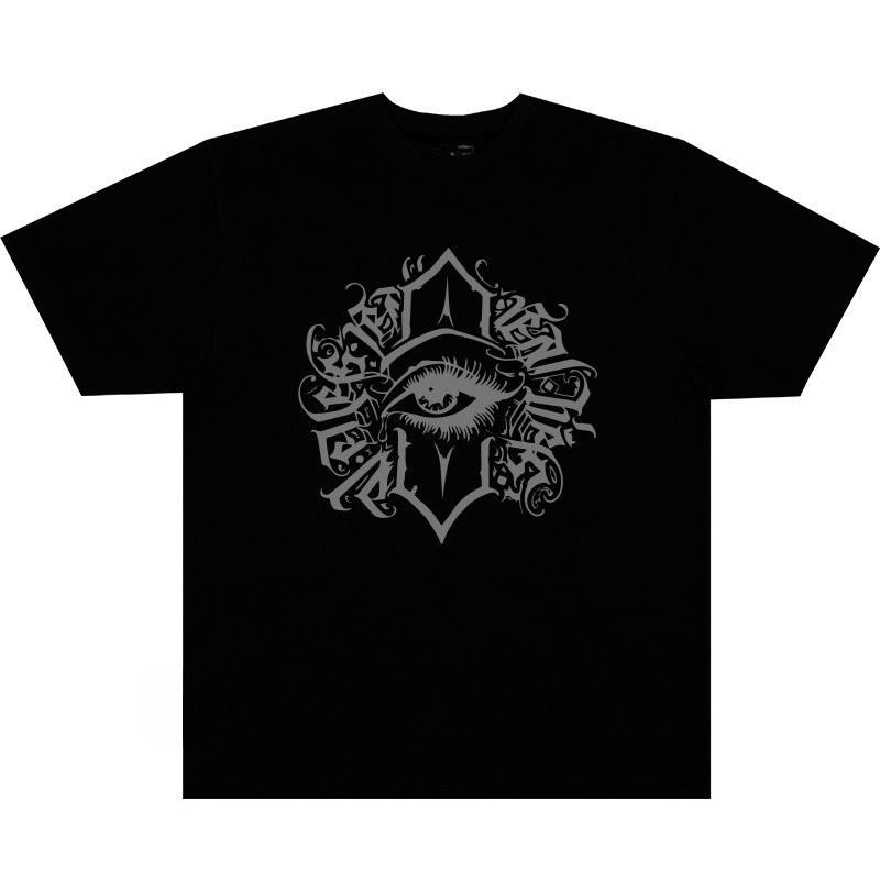 New Ins Fashion Brand Dark and Gloomythemed Printed Shortsleeved Tshirt for Both Men and Women Hiphop Style