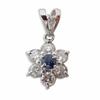 [New] Pt900 Diamond/Sapphire Flower Pendant Top [f6-6]