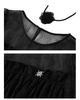 Mesh splicing irregular pleated dress